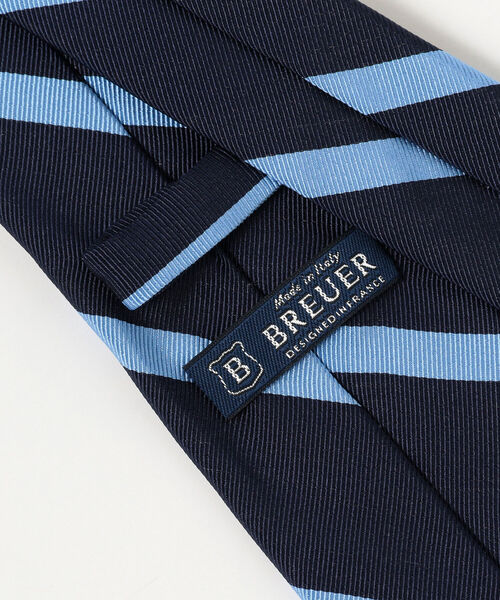 BREUER（ブリューワー）の「BREUER / シルクコットン ストライプ ネクタイ（ネクタイ・メンズ・ネイビー/オリーブ/インディゴブルー/ブルー系その他3・ONE SIZE）」の9枚目の写真