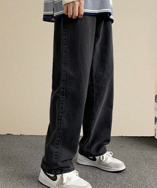 aimoha(アイモハ)の「ストレートワイドデニム(デニムパンツ・メンズ・ブラック/ライトブルー/ネイビー・MEDIUM/XX-LARGE/LARGE/X-LARGE)」の1枚目の写真