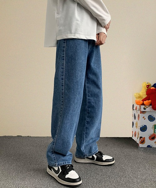 aimoha(アイモハ)の「ストレートワイドデニム(デニムパンツ・メンズ・ブラック/ライトブルー/ネイビー・MEDIUM/XX-LARGE/LARGE/X-LARGE)」の16枚目の写真