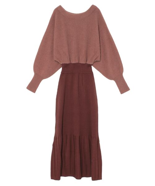 LAGUNAMOON（ラグナムーン）の「ラクーンフレアーニットワンピース（ワンピース・レディース・ピンク/モカ/アイボリー・SMALL/MEDIUM）」の18枚目の写真