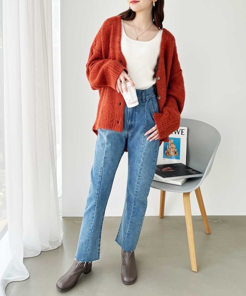 GeeRA（ジーラ）の「シャギー起毛ニットカーディガン（カーディガン/ボレロ・レディース・ベージュ/オレンジ/グリーン・MEDIUM/LARGE/X-LARGE）」の18枚目の写真