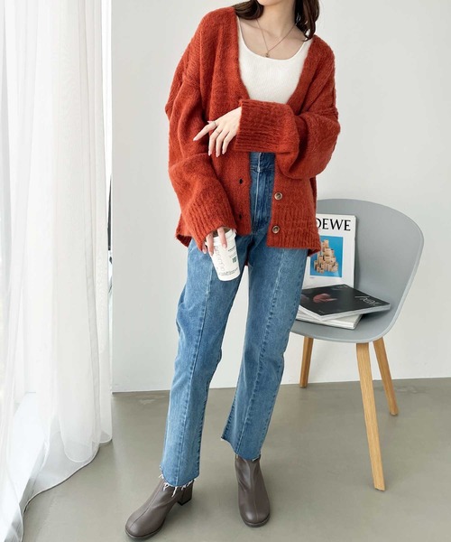 GeeRA（ジーラ）の「シャギー起毛ニットカーディガン（カーディガン/ボレロ・レディース・ベージュ/オレンジ/グリーン・MEDIUM/LARGE/X-LARGE）」の17枚目の写真