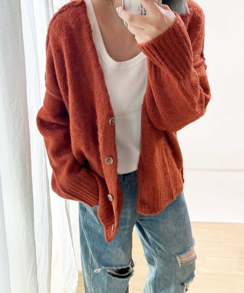 GeeRA（ジーラ）の「シャギー起毛ニットカーディガン（カーディガン/ボレロ・レディース・ベージュ/オレンジ/グリーン・MEDIUM/LARGE/X-LARGE）」の22枚目の写真