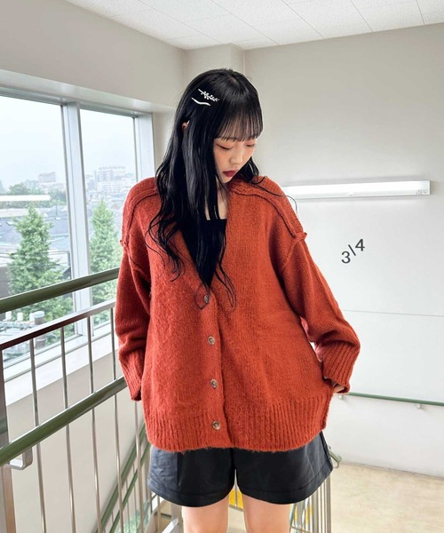 GeeRA（ジーラ）の「シャギー起毛ニットカーディガン（カーディガン/ボレロ・レディース・ベージュ/オレンジ/グリーン・MEDIUM/LARGE/X-LARGE）」の20枚目の写真