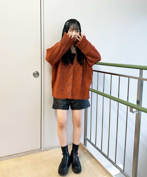 GeeRA（ジーラ）の「シャギー起毛ニットカーディガン（カーディガン/ボレロ・レディース・ベージュ/オレンジ/グリーン・MEDIUM/LARGE/X-LARGE）」の19枚目の写真