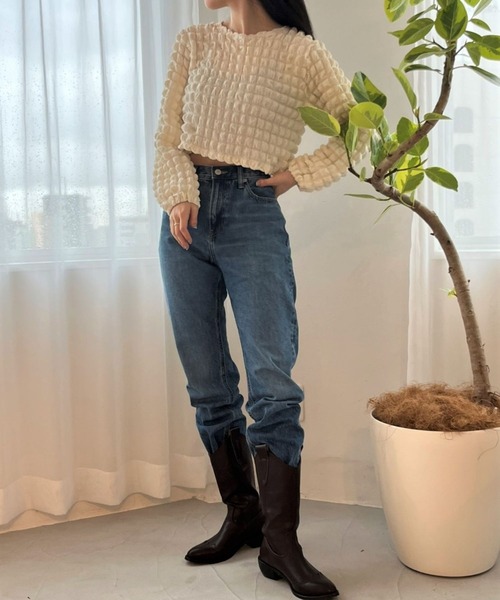 ALAND(エーランド)の「3.3 Field Trip/エンボスクロップぽこぽこ長袖T 2163817(Tシャツ/カットソー・レディース・アイボリー/ライトブルー/ブラック/ライトグリーン・FREE)」の22枚目の写真