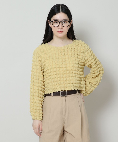 ALAND(エーランド)の「3.3 Field Trip/エンボスクロップぽこぽこ長袖T 2163817(Tシャツ/カットソー・レディース・アイボリー/ライトブルー/ブラック/ライトグリーン・FREE)」の9枚目の写真