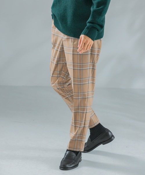 URBAN RESEARCH ROSSO MEN（アーバンリサーチロッソメン）の「『一部WEB限定カラー』『XLサイズあり』ウールライクチェックイージースラックス（スーツパンツ・メンズ・ベージュ/グレー/カーキ・SMALL/MEDIUM/LARGE/X-LARGE）」の3枚目の写真