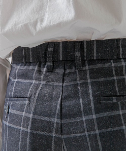URBAN RESEARCH ROSSO MEN（アーバンリサーチロッソメン）の「『一部WEB限定カラー』『XLサイズあり』ウールライクチェックイージースラックス（スーツパンツ・メンズ・ベージュ/グレー/カーキ・SMALL/MEDIUM/LARGE/X-LARGE）」の10枚目の写真