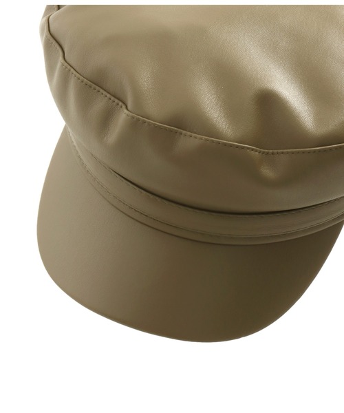 ANAP（アナップ）の「フェイクレザーキャスケット（キャスケット・レディース・ベージュ/ブラック・FREE）」の7枚目の写真