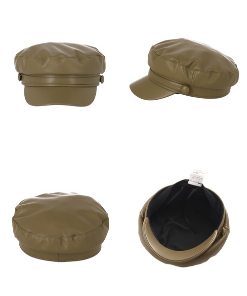 ANAP（アナップ）の「フェイクレザーキャスケット（キャスケット・レディース・ベージュ/ブラック・FREE）」の6枚目の写真