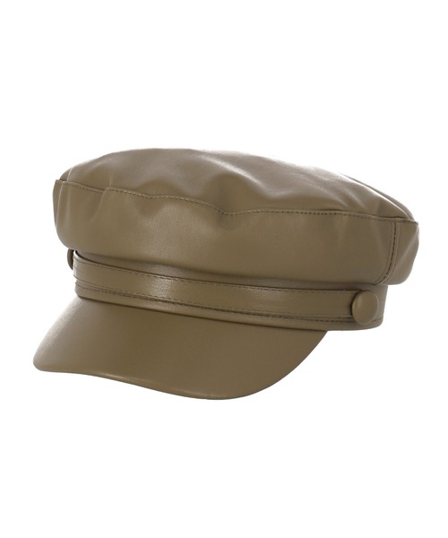 ANAP（アナップ）の「フェイクレザーキャスケット（キャスケット・レディース・ベージュ/ブラック・FREE）」の5枚目の写真