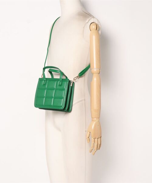 VENCEEXCHANGE（ヴァンスエクスチェンジ）の「2WAYスクエアキルティングミニトートバッグ（ショルダーバッグ・レディース・ピンク/グリーン/ブラック・FREE）」の7枚目の写真