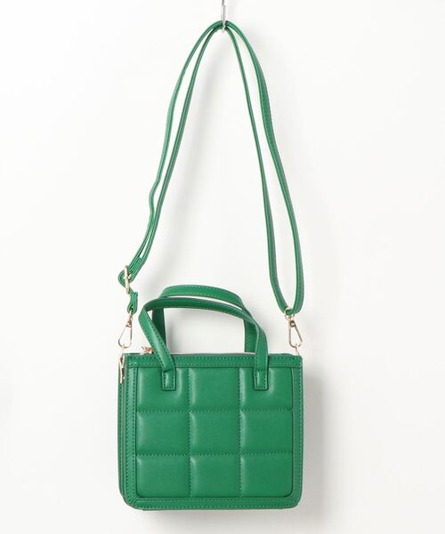 VENCEEXCHANGE（ヴァンスエクスチェンジ）の「2WAYスクエアキルティングミニトートバッグ（ショルダーバッグ・レディース・ピンク/グリーン/ブラック・FREE）」の13枚目の写真