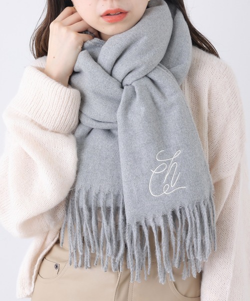 Chico（チコ）の「【新色追加】刺繍入り無地ストール（マフラー・レディース・ブラック/ベージュ/グレー/アイボリー/ピンク・FREE）」の19枚目の写真