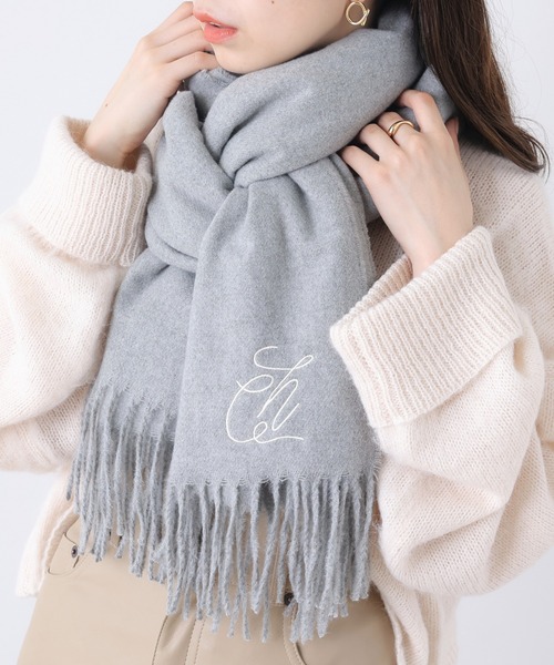 Chico（チコ）の「【新色追加】刺繍入り無地ストール（マフラー・レディース・ブラック/ベージュ/グレー/アイボリー/ピンク・FREE）」の20枚目の写真