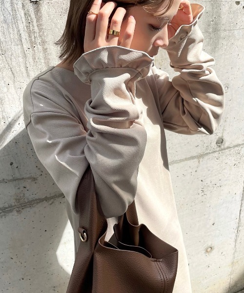 INTER FACTORY（インターファクトリー）の「kally - フレアロングワンピース made in INTER FACTORY（ワンピース・レディース・ベージュ/ブラック・FREE）」の3枚目の写真