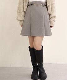 one after another NICE CLAUP | シルエットがきれいなベルト付きフレアミニスカート(スカート)