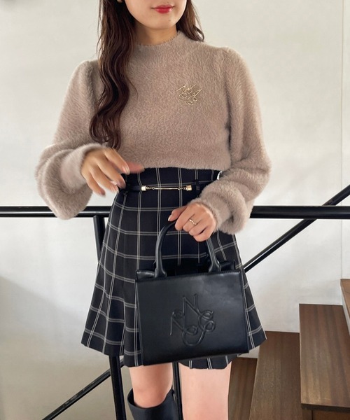 one after another NICE CLAUP(ワンアフターアナザーナイスクラップ)の「シルエットがきれいなベルト付きフレアミニスカート(スカート・レディース・ブラック/モカ/ブラック系その他/チェック・FREE)」の11枚目の写真