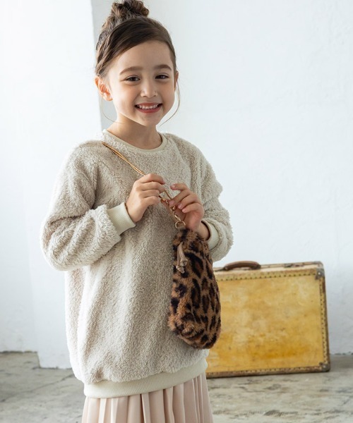 lulpini（ルルピー二）の「[lulpini]ボアチュニックプルオーバー（スウェット・キッズ・アイボリー/ピンク/ブルー・S/M/L）」の2枚目の写真