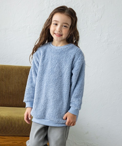 lulpini（ルルピー二）の「[lulpini]ボアチュニックプルオーバー（スウェット・キッズ・アイボリー/ピンク/ブルー・S/M/L）」の4枚目の写真