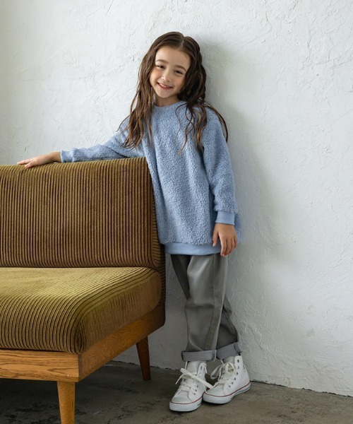 lulpini（ルルピー二）の「[lulpini]ボアチュニックプルオーバー（スウェット・キッズ・アイボリー/ピンク/ブルー・S/M/L）」の9枚目の写真