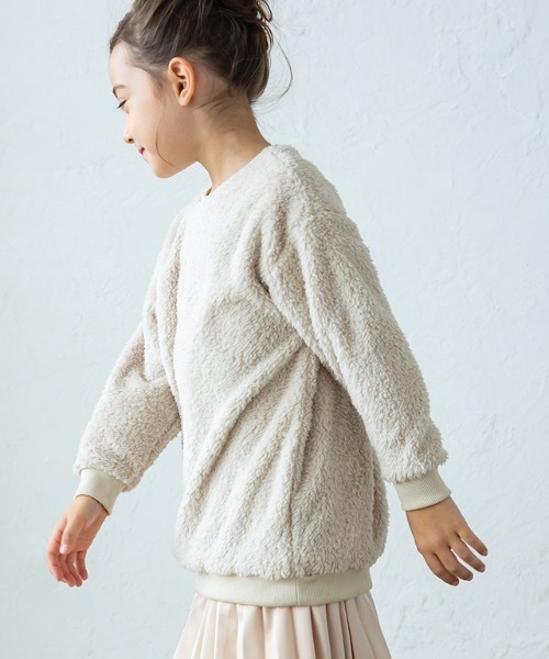 lulpini（ルルピー二）の「[lulpini]ボアチュニックプルオーバー（スウェット・キッズ・アイボリー/ピンク/ブルー・S/M/L）」の12枚目の写真