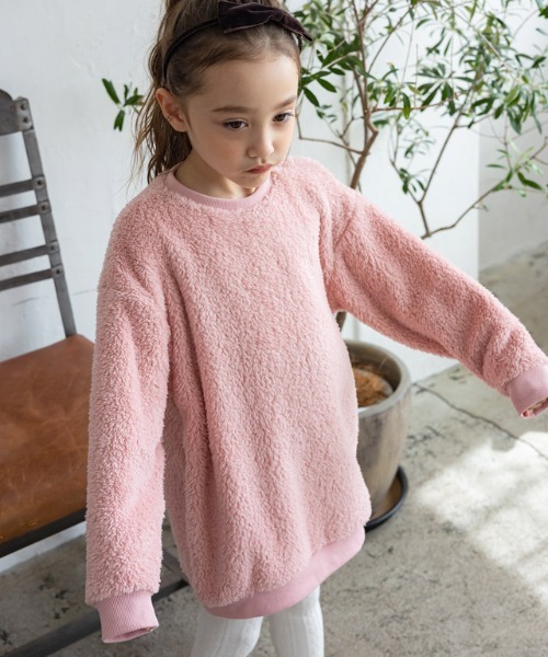 lulpini（ルルピー二）の「[lulpini]ボアチュニックプルオーバー（スウェット・キッズ・アイボリー/ピンク/ブルー・S/M/L）」の15枚目の写真