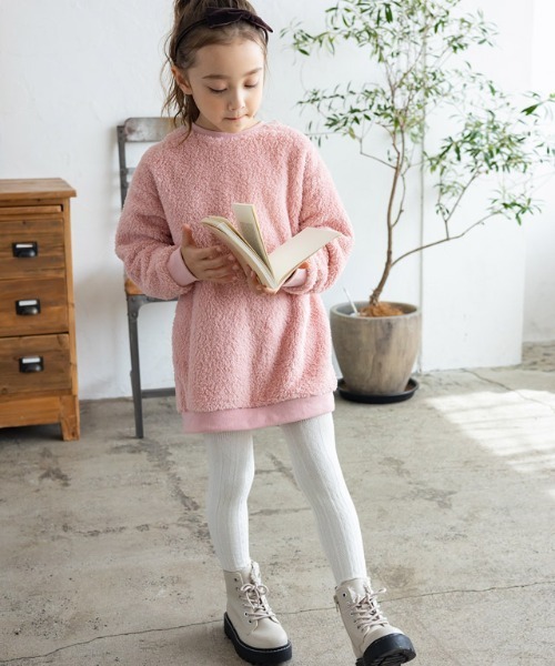 lulpini（ルルピー二）の「[lulpini]ボアチュニックプルオーバー（スウェット・キッズ・アイボリー/ピンク/ブルー・S/M/L）」の16枚目の写真