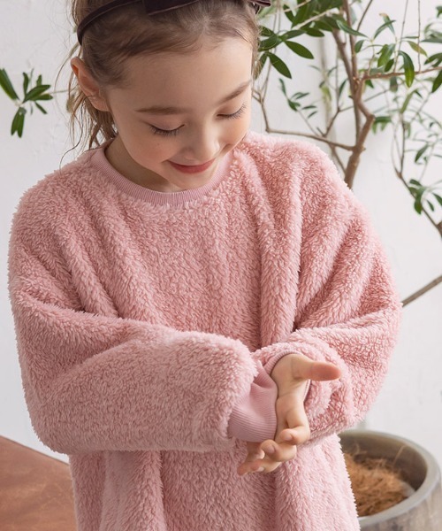 lulpini（ルルピー二）の「[lulpini]ボアチュニックプルオーバー（スウェット・キッズ・アイボリー/ピンク/ブルー・S/M/L）」の18枚目の写真