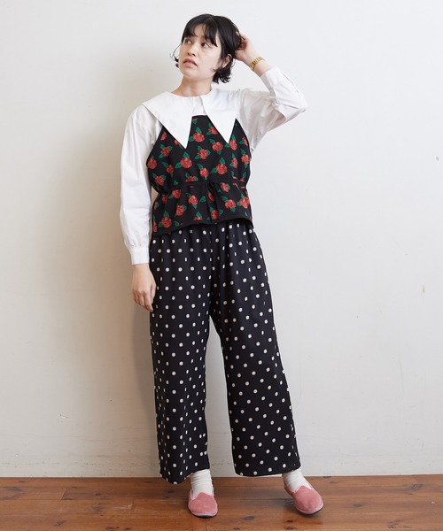 bulle de savon ビュルデサボンフリルベスト bulle de savon（ビュルデサボン）の「Lace×tulle frill ベスト