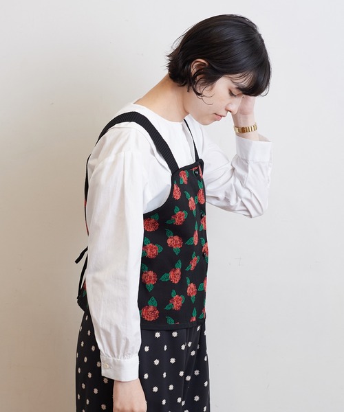 bulle de savon(ビュルデサボン)の「●Rose ジャガード ベスト(ベスト・レディース・ブラック・FREE)」の6枚目の写真