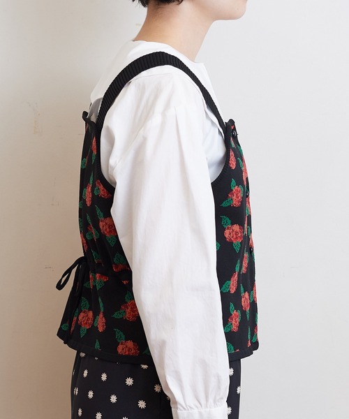 bulle de savon(ビュルデサボン)の「●Rose ジャガード ベスト(ベスト・レディース・ブラック・FREE)」の5枚目の写真