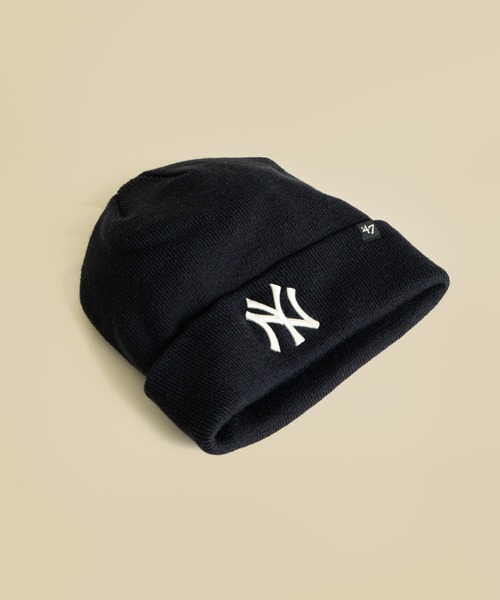 '47（フォーティーセブン）の「【 ’47BRAND / フォーティーセブンブランド 】 Raised CUFF KNIT ニット帽 ビーニー ベースボール（ニットキャップ/ビーニー・メンズ・ブラック系3/ネイビー系1/ネイビー系5/ロイヤルブルー/ブラック系4/ブラック系1/ネイビー系4/ブラック系2/ネイビー系2/レッド/ダークブラウン・FREE）」の2枚目の写真