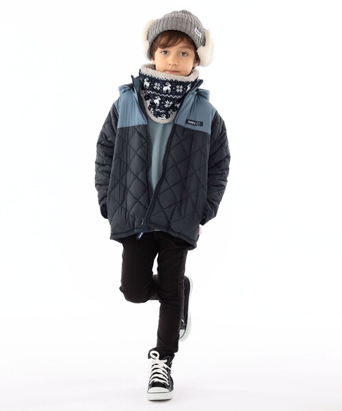 SHIPS(シップス)の「SHIPS KIDS:ジャカード×ボア リバーシブル ネックウォーマー(マフラー・キッズ・ネイビー/グリーン・ONE SIZE)」の5枚目の写真