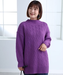 ニット/セーター（パープル/紫色系・タートルネック/ハイネック