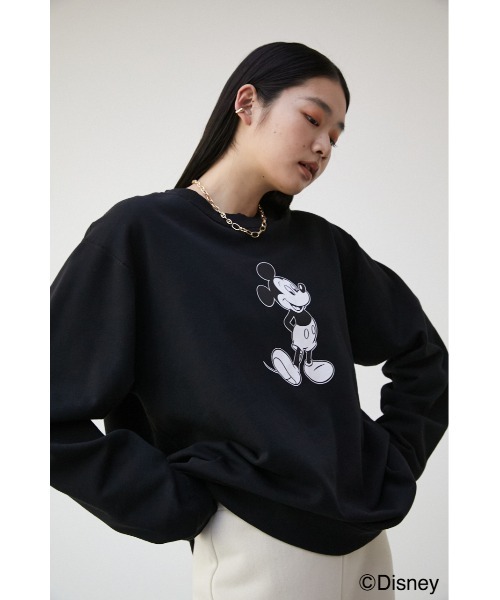 AZUL by moussy(アズールバイマウジー)の「AJUGA.×AZUL SWEAT(MICKEY)/AJUGA.×AZUL スウェット(MICKEY)(スウェット・レディース・ブラック/パープル/ライトブルー/杢グレー・M/L/S/M)」の5枚目の写真