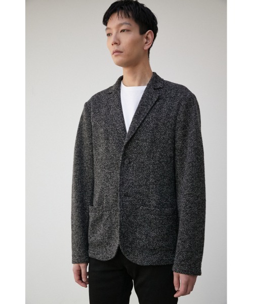 AZUL by moussy(アズールバイマウジー)の「TAILORED KNIT JACKET/テイラードニットジャケット(テーラードジャケット・メンズ・ダークネイビー/チャコールグレー・LARGE/MEDIUM)」の3枚目の写真