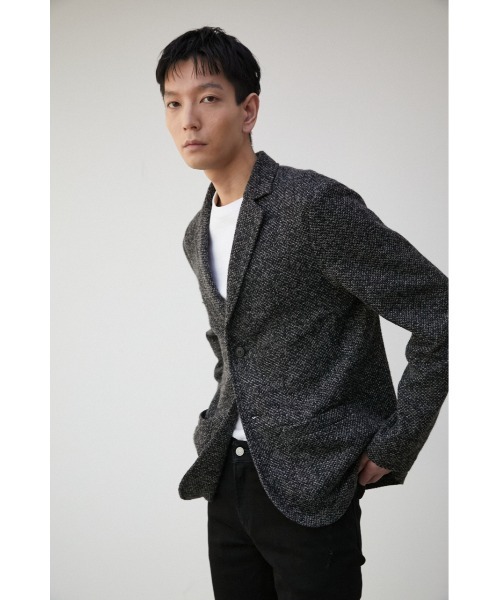 AZUL by moussy(アズールバイマウジー)の「TAILORED KNIT JACKET/テイラードニットジャケット(テーラードジャケット・メンズ・ダークネイビー/チャコールグレー・LARGE/MEDIUM)」の4枚目の写真
