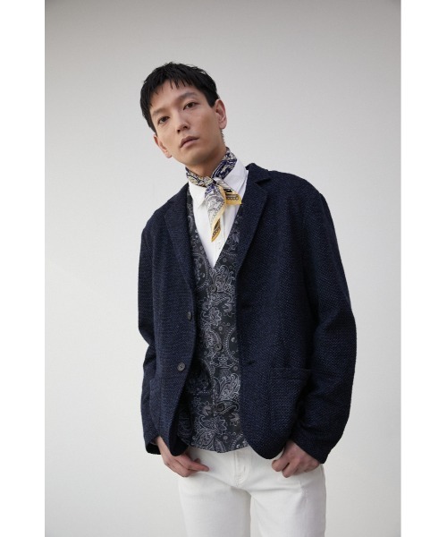 AZUL by moussy(アズールバイマウジー)の「TAILORED KNIT JACKET/テイラードニットジャケット(テーラードジャケット・メンズ・ダークネイビー/チャコールグレー・LARGE/MEDIUM)」の15枚目の写真