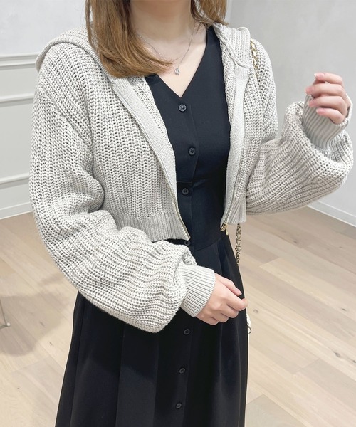 apres jour(アプレジュール)の「ジップニットパーカー【ZOZOTOWN限定アイテム】(ニット/セーター・レディース・ピンク/ライトグレー/オフホワイト・フリー/X-LARGE)」の19枚目の写真