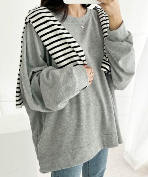 Dalfwin(ダールフィン)の「ワイドシルエットカラードルマンスリーブ長袖Tシャツ(Tシャツ/カットソー・レディース・ミント/グレー/ベージュ/ホワイト/ブラック・FREE)」の14枚目の写真