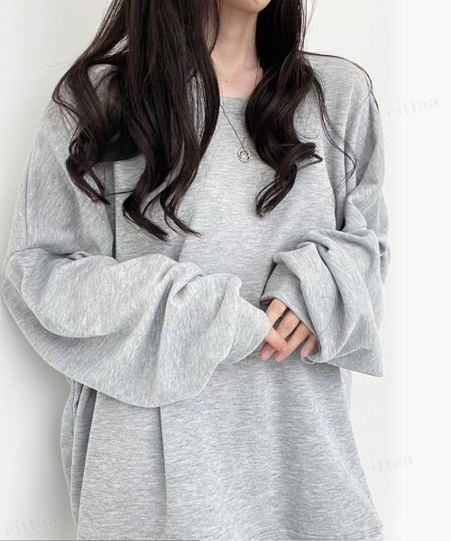 Dalfwin(ダールフィン)の「ワイドシルエットカラードルマンスリーブ長袖Tシャツ(Tシャツ/カットソー・レディース・ミント/グレー/ベージュ/ホワイト/ブラック・FREE)」の13枚目の写真