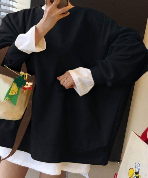 Dalfwin(ダールフィン)の「ワイドシルエットカラードルマンスリーブ長袖Tシャツ(Tシャツ/カットソー・レディース・ミント/グレー/ベージュ/ホワイト/ブラック・FREE)」の11枚目の写真