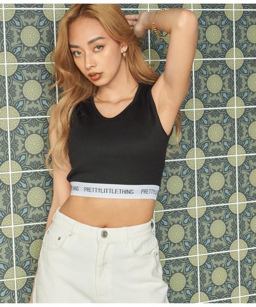 LATINA(ラティーナ)の「ロゴプリントパッド入タンクトップ(タンクトップ・レディース・オフホワイト/ブラック・FREE)」の6枚目の写真