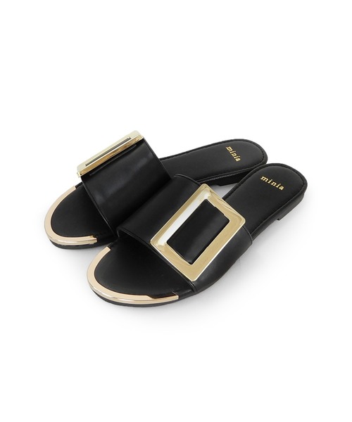 minia（ミニア）の「ビッグバックルフラットサンダル（サンダル・レディース・ブラック/ブラウン/イエロー/ゼブラ・S/M/L/LL）」の18枚目の写真