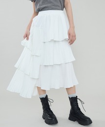 美品⭐リネンティアードスカートZOZOTOWN セール】【セットアップ対応】リネンブレンドティアードスカート