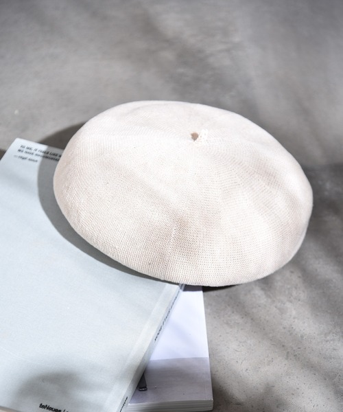 folka（フォルカ）の「1- 麻混 ニット シンプル ベレー帽（ハンチング/ベレー帽・レディース・クリーム/ブラック・ONE SIZE）」の12枚目の写真
