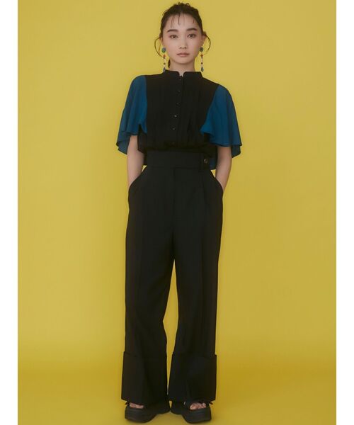 MURUA(ムルーア)の「ハーフスリーブブラウス(シャツ/ブラウス・レディース・ホワイト/ブラック・FREE)」の9枚目の写真