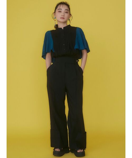 MURUA(ムルーア)の「ハーフスリーブブラウス(シャツ/ブラウス・レディース・ホワイト/ブラック・FREE)」の10枚目の写真